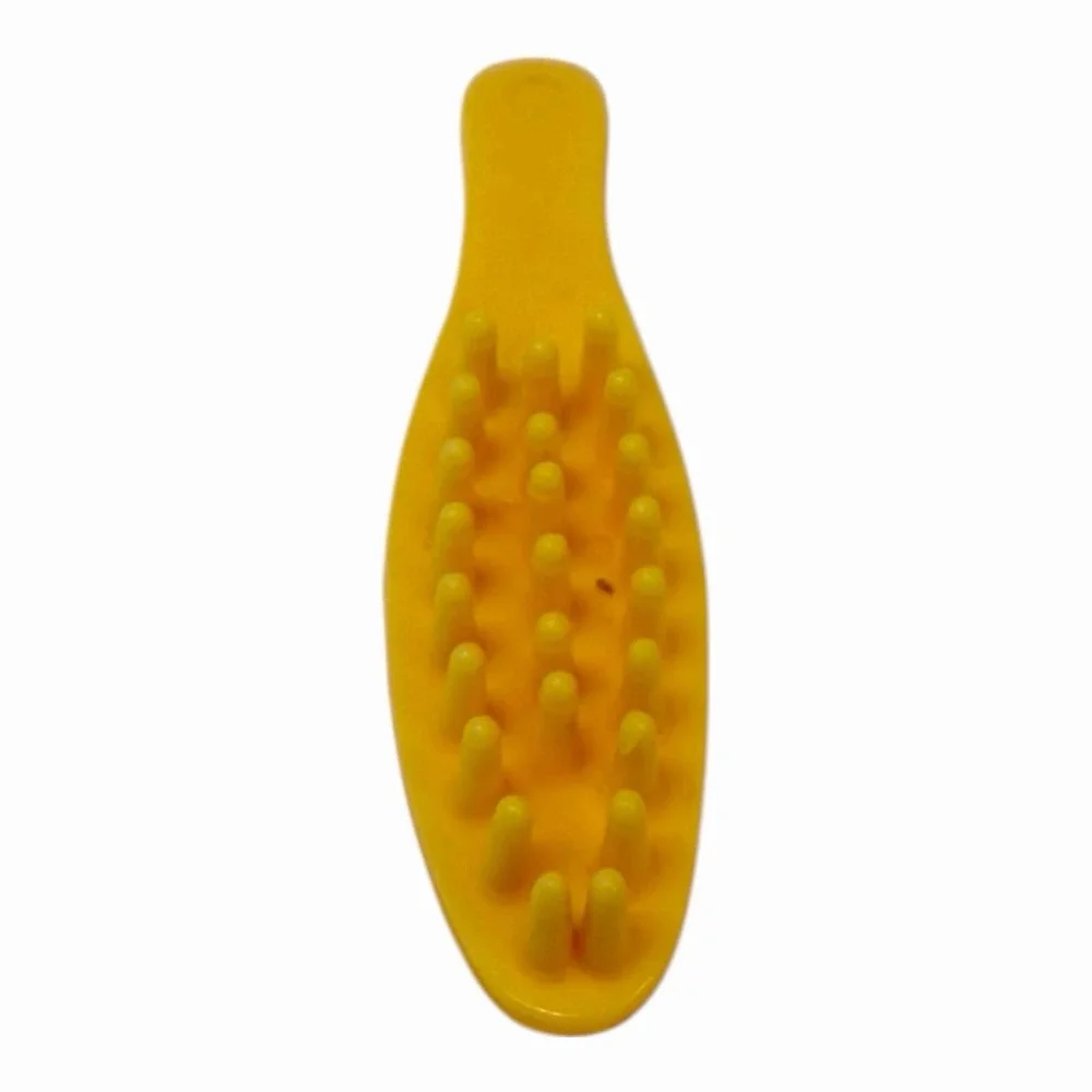 Vintage‎ Yellow Plastic Hairbrush with Heart Design 1